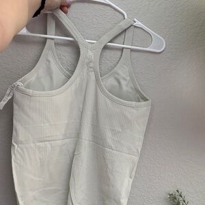 Ribbed Racerback Tank Top in bone ebb to street